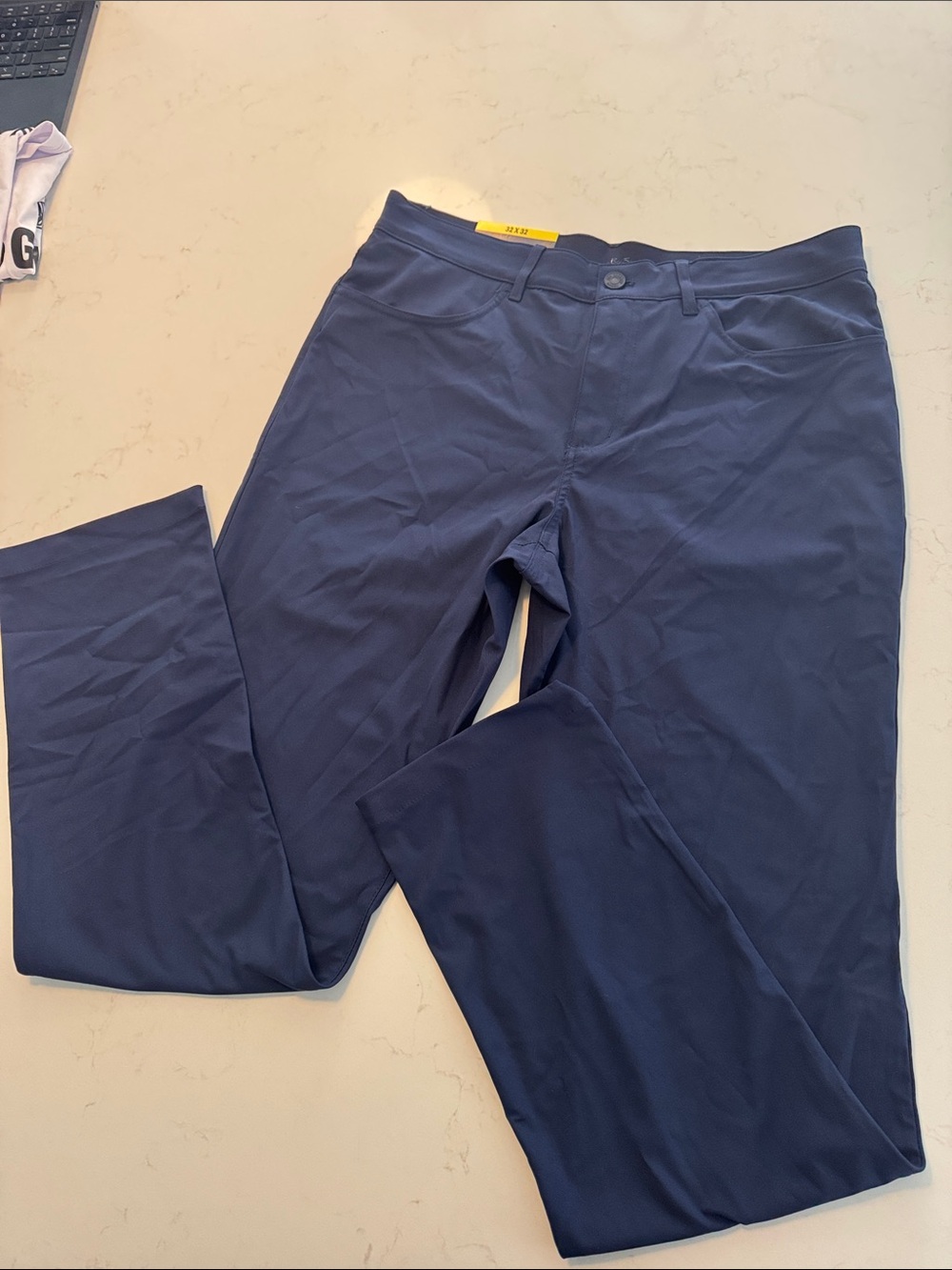 Ben Sherman Men's 32x32 Golf Pant Stretch Flat-Front Pants - Navy NWT